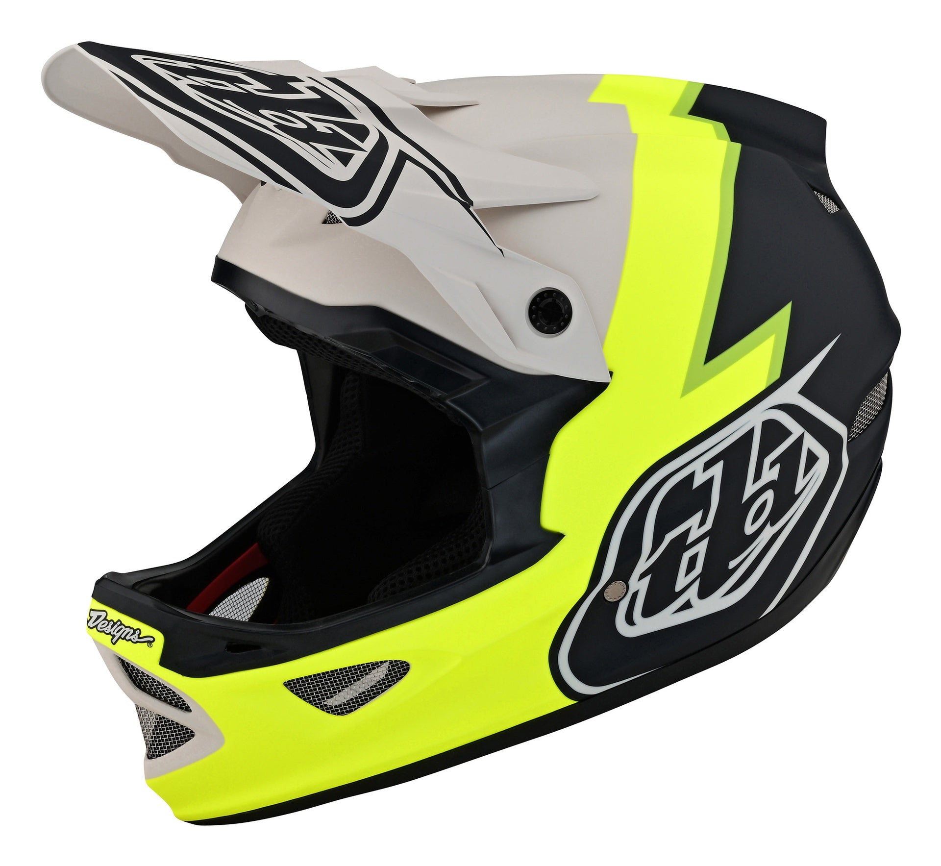 Casco Troy Lee Designs D3 Fiberlite Volt Flo Yellow